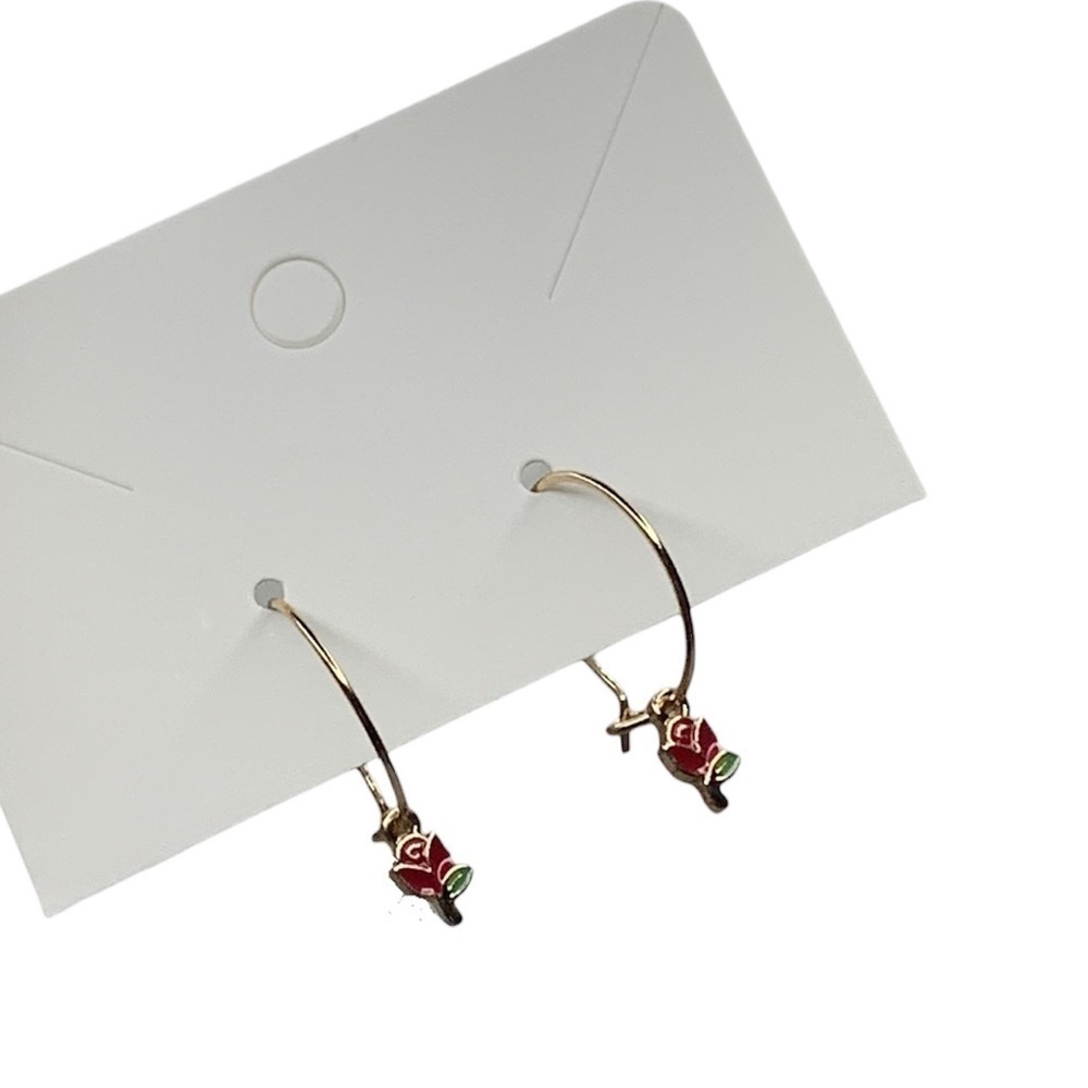 Rose hoop earrings